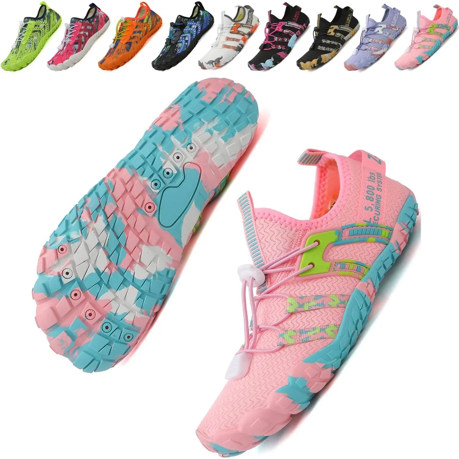 Unisex Breathable Flexible Water Shoes for Pool, Beach Walks, Hiking - Sports & Outdoor Footwear, Kayaking, Mesh, Quick-Dry Drainage, Rapid Drying, Rubber, Secure Traction, Slip Resistant, No, Lightweight