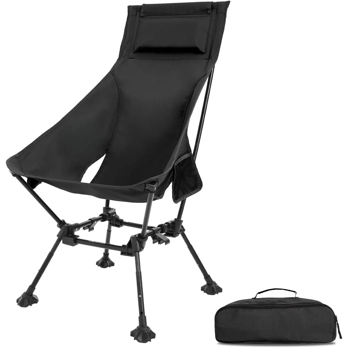 Baby & Maternity High-Back Folding Outdoor Sports Chair - Height-Adjustable, Widened Seat, Anti-Sink Feet for Beach, Camping
