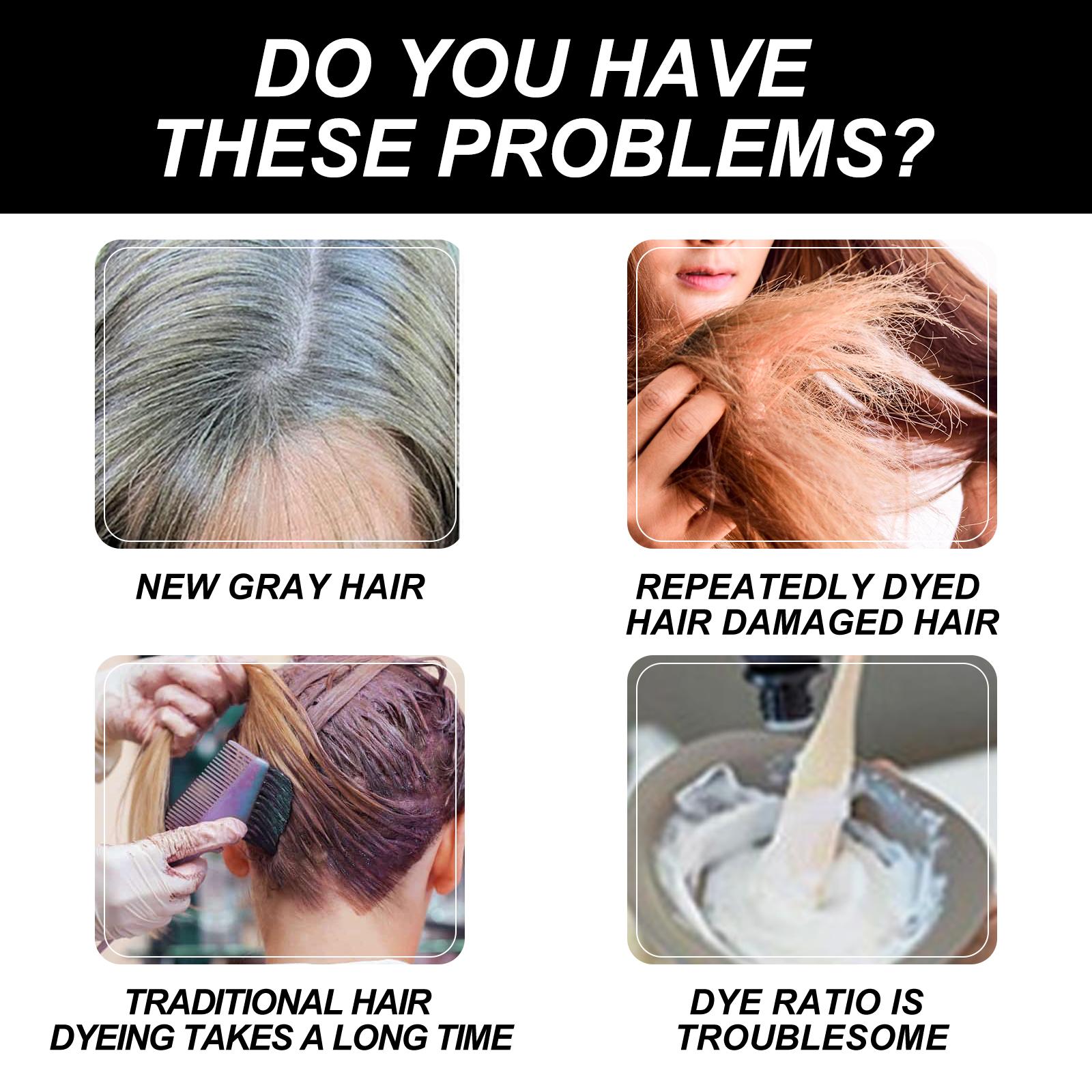 EELHOE Fruit And Vegetable Hair Cream, Natural, Mild And Long-Lasting, Does Not Hurt The Scalp. Easy To Apply Dark Hair Cream