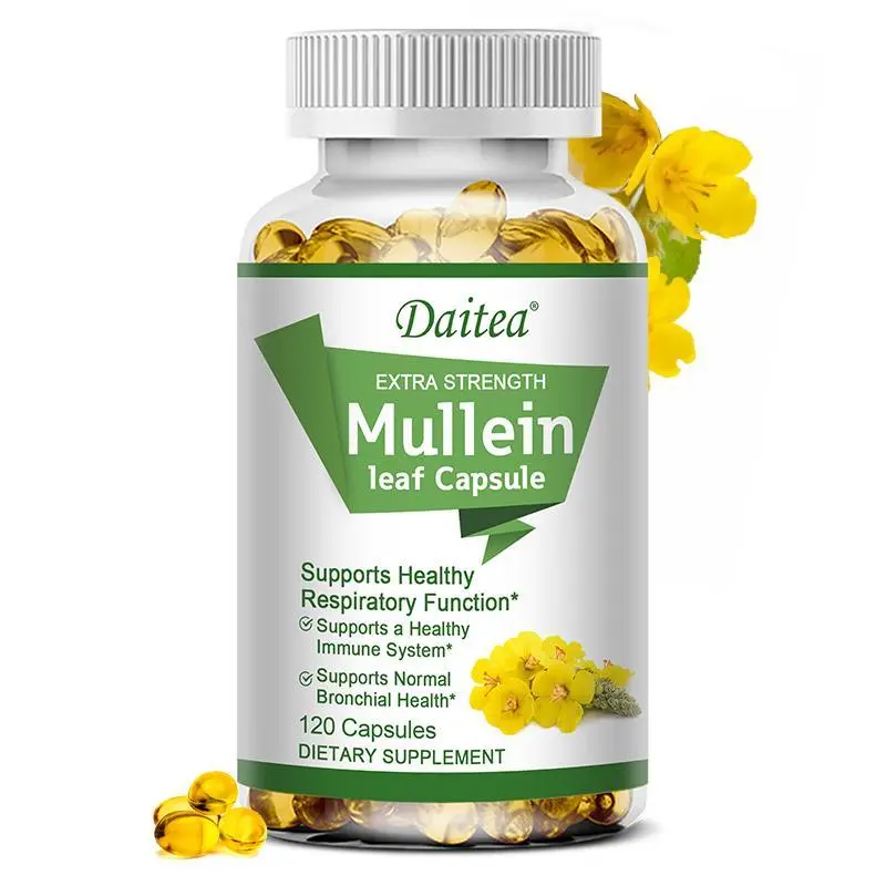 Daitea Mullein Health Supplement – ​​Supports Immune System and Respiratory Health – 120 Capsules