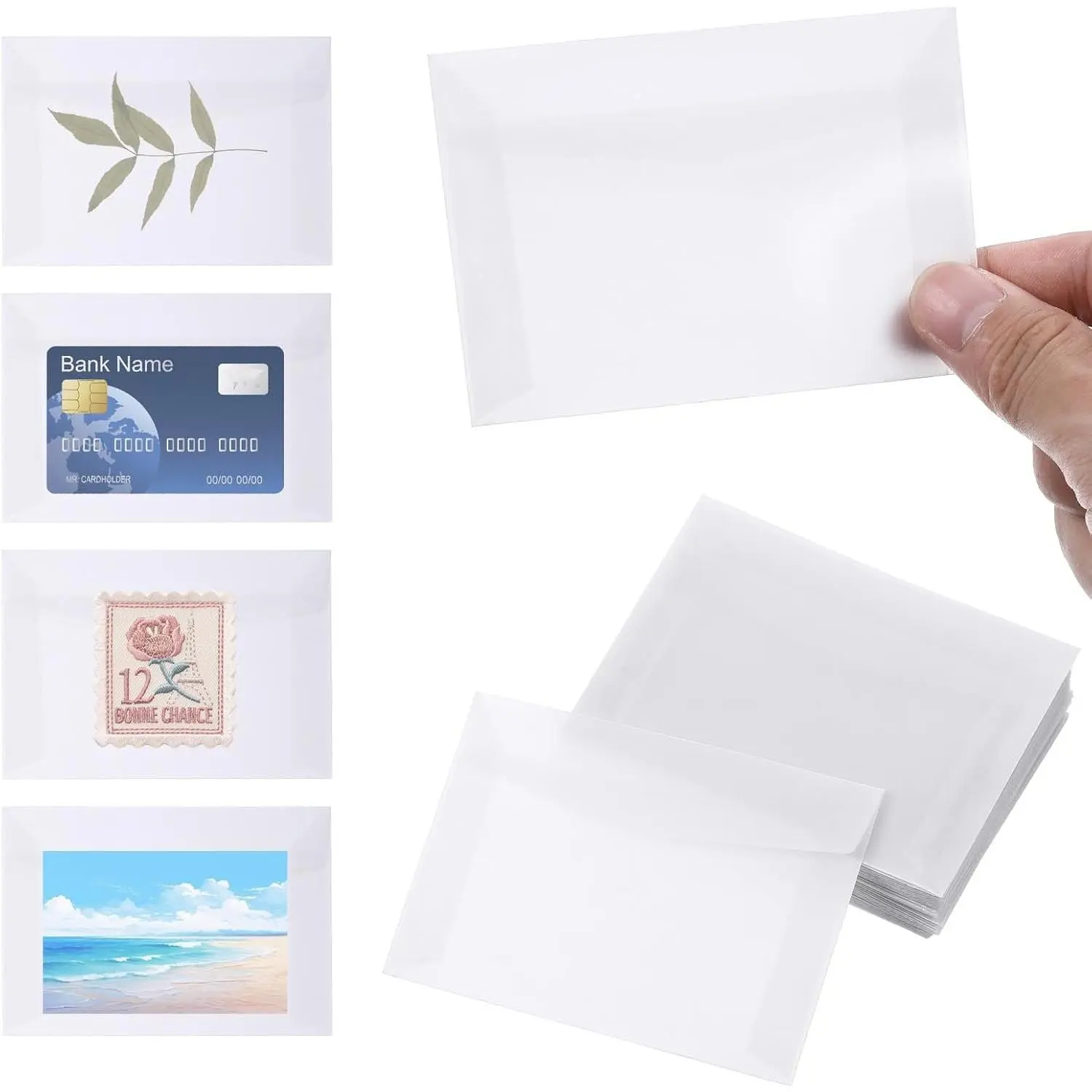 50 PCS Self Sealing 3.94×2.75 Inch Translucent Glassine Envelopes for Stamps Seeds Coin Collecting Lottery Ticket Card