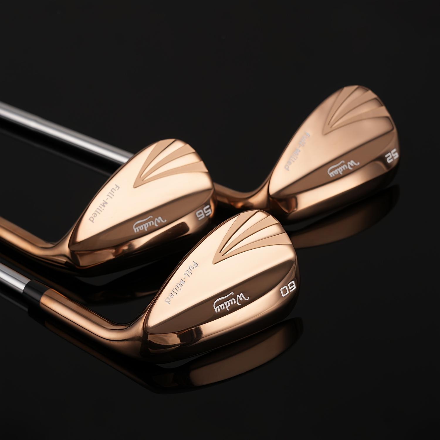 Wuday Fully Milled Rose Gold Sand Right-handed Wedge Golf Club 52 ° /56 ° /60 °   Stepped Steel Shaft Low Center of Gravity Pitching Wedge Lob Wedge Anti-slip Rubber Grip Zinc Alloy Club Head and Stainless Steel Shaft right hand tour satin wedge Golf Acce