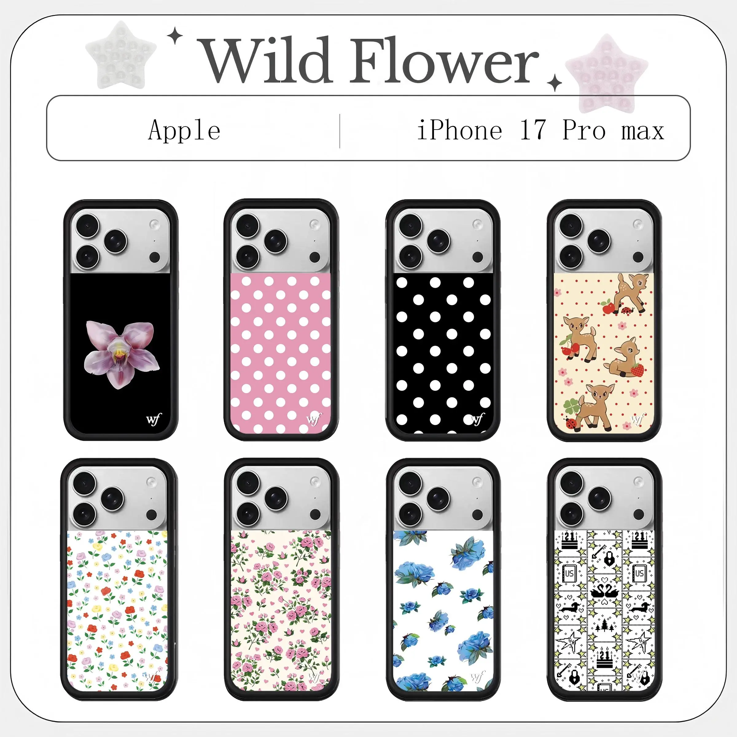 2025 Wildflower 3D Floral prints Phone Case for iPhone 17 Pro Max 12 13 14 15 16 Plus Air WF Plus Bow Cover 17pro