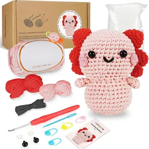 Crochet Kit for Beginners Adults, Wobbles Crochet  Kit, Complete Starter Knitting Set w/Step-by-Step Video Tutorials, Easy Yarn (Extra 40%), Hook - DIY Craft Kits, Gifts for Women