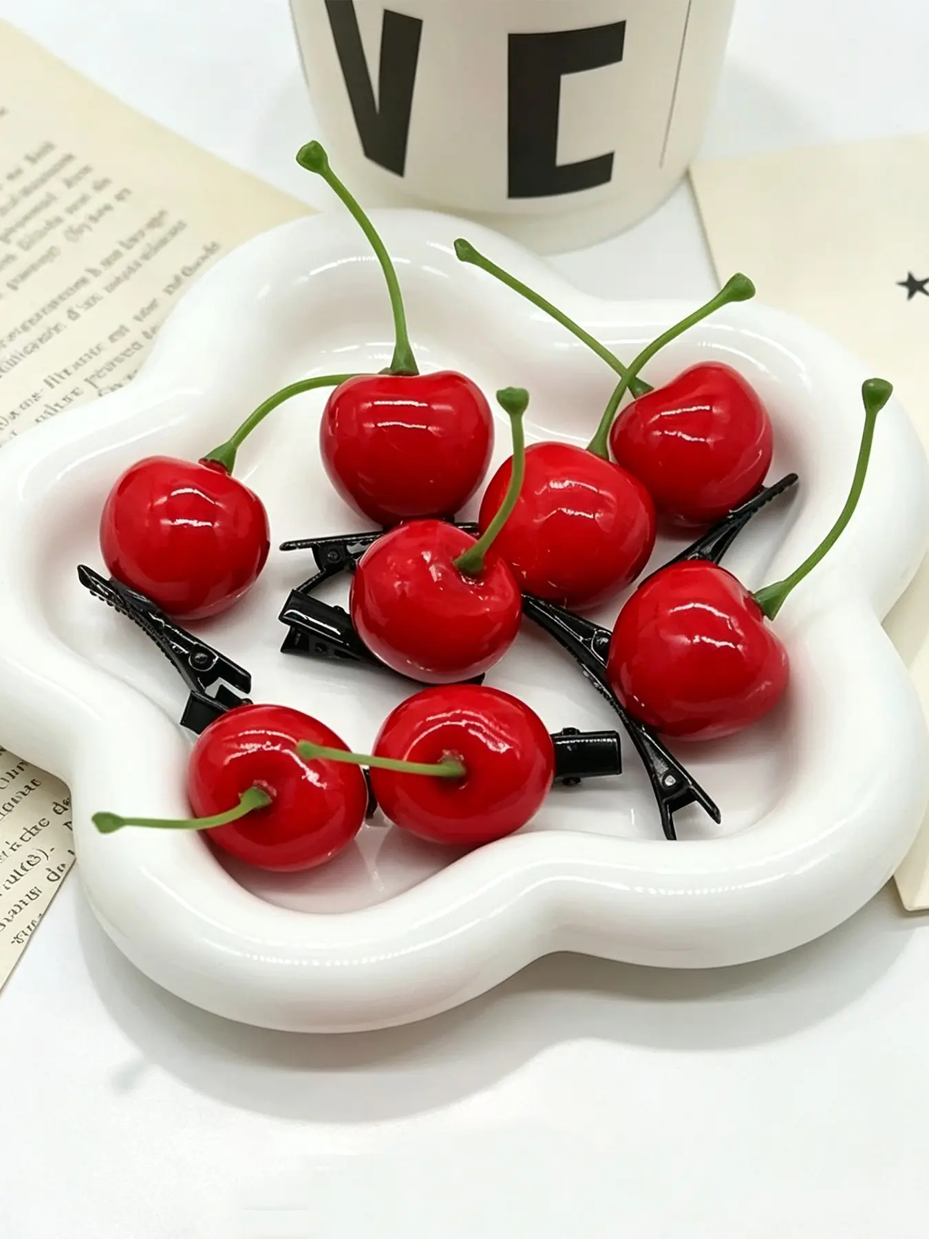 8pcs Cherry Alligator Clip, Simulation Cherry Hairpin, Funny Headdress Hair Additions, Cute Hair Clip for Stylish Looks