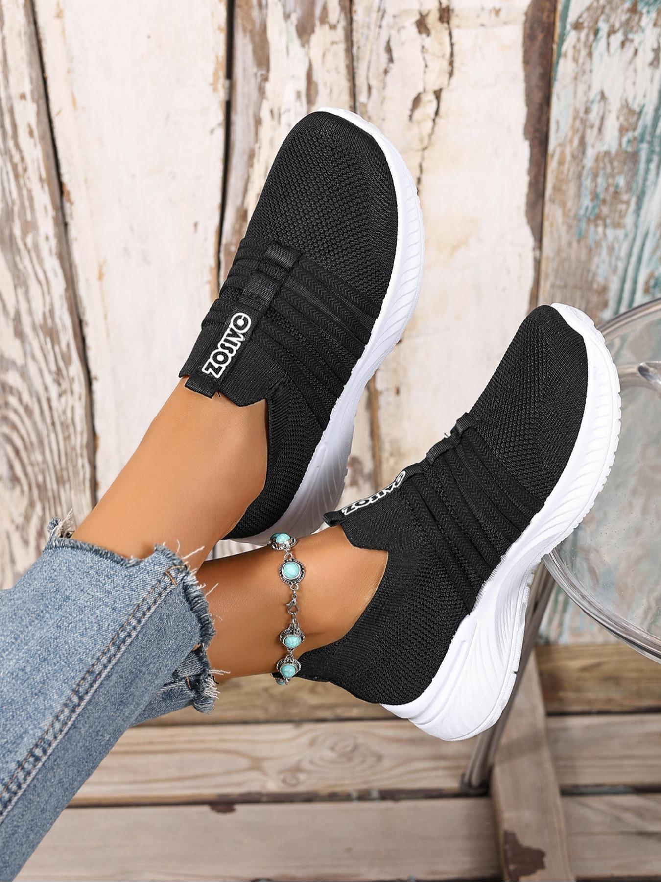 Women's Fashionable Lace Up Low Top Sneakers, Casual Comfortable Breathable Sports Shoes, Female All-match Round Toe Shoes for Daily Wear, Trendy Walking Sneakers