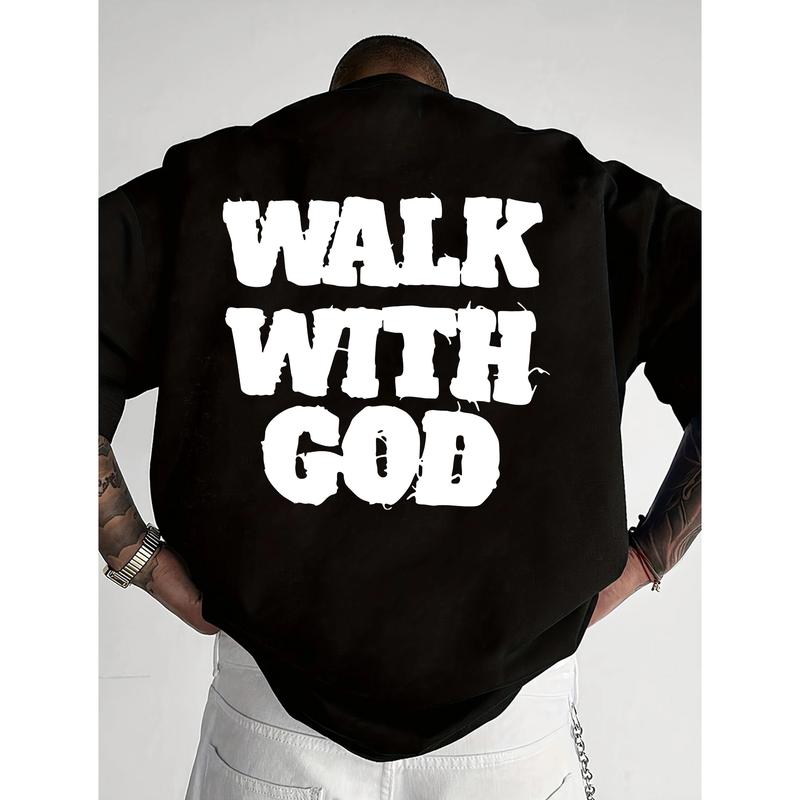 Walk With God Christian Hoodie & T-shirt for Men and Women, Faith-Based Streetwear Pullover, Bold Bible Quote Design, Religious Graphic Hoodies, Unisex Spiritual Clothing