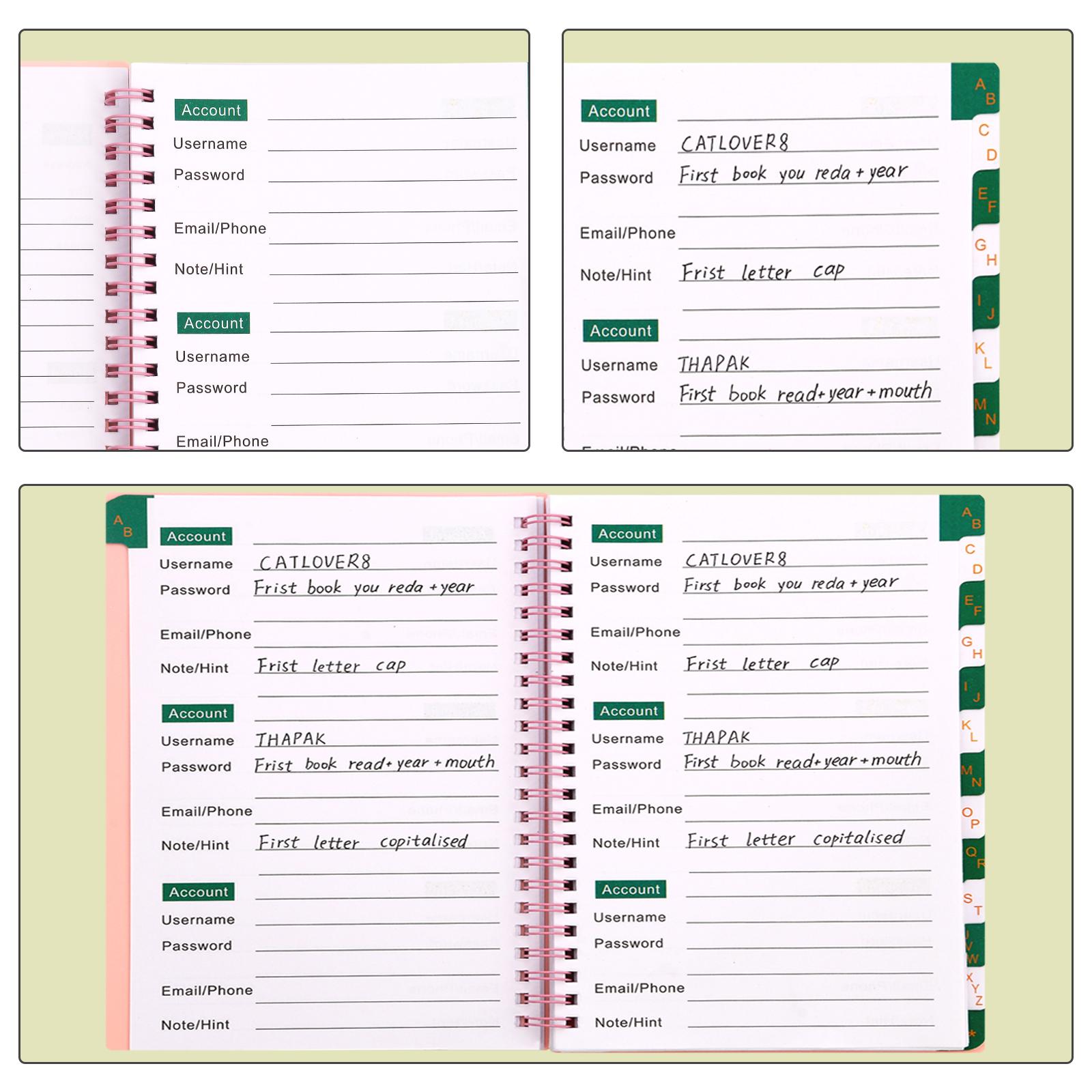 Password Book with Alphabetical Pages, A5 Password Logbook and Workbook Journal, Website Password Keeper, Personalized Logbook for Secure Data Management #GLOBAL PICKS