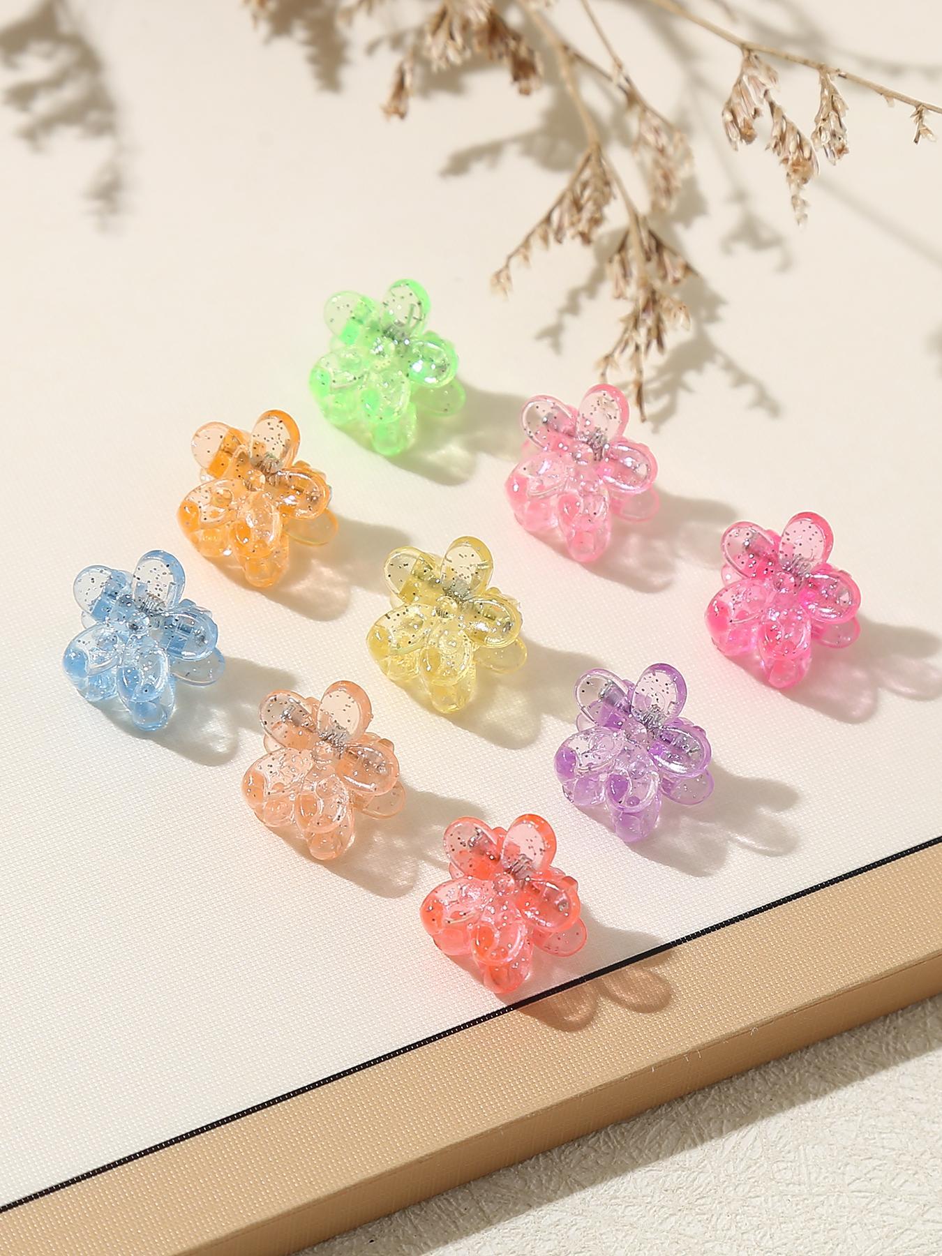 Cute Butterfly & Flower Shaped Mini Hair Claws, 50pcs Colorful Elegant Hair Claws, Fashion All-match Kawaii Hair Accessories for Women & Girls, Super Cute Clips