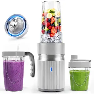 Personal Blender 1000W, Smoothie Blender with 3  Cups (12/18/24oz) and Travel Lid,Single Serve for Protein Shakes and Frozen Drinks, Ice Crushing for  Gym Office