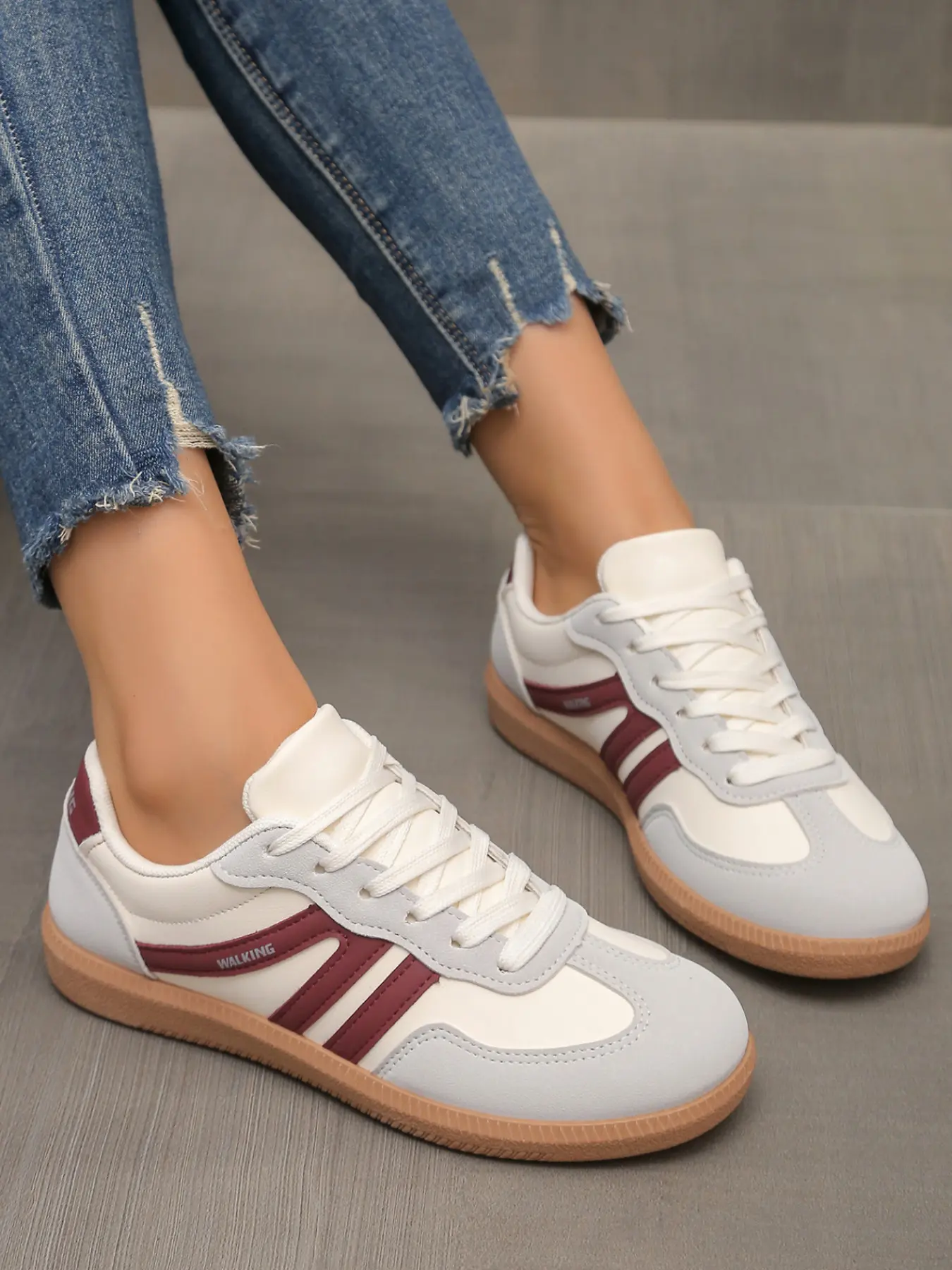 Women's Fall Essential Retro Board Shoes, Comfortable Low Top Sneakers, Casual Trendy Trainers, Classic Striped Design, Perfect for Daily Wear