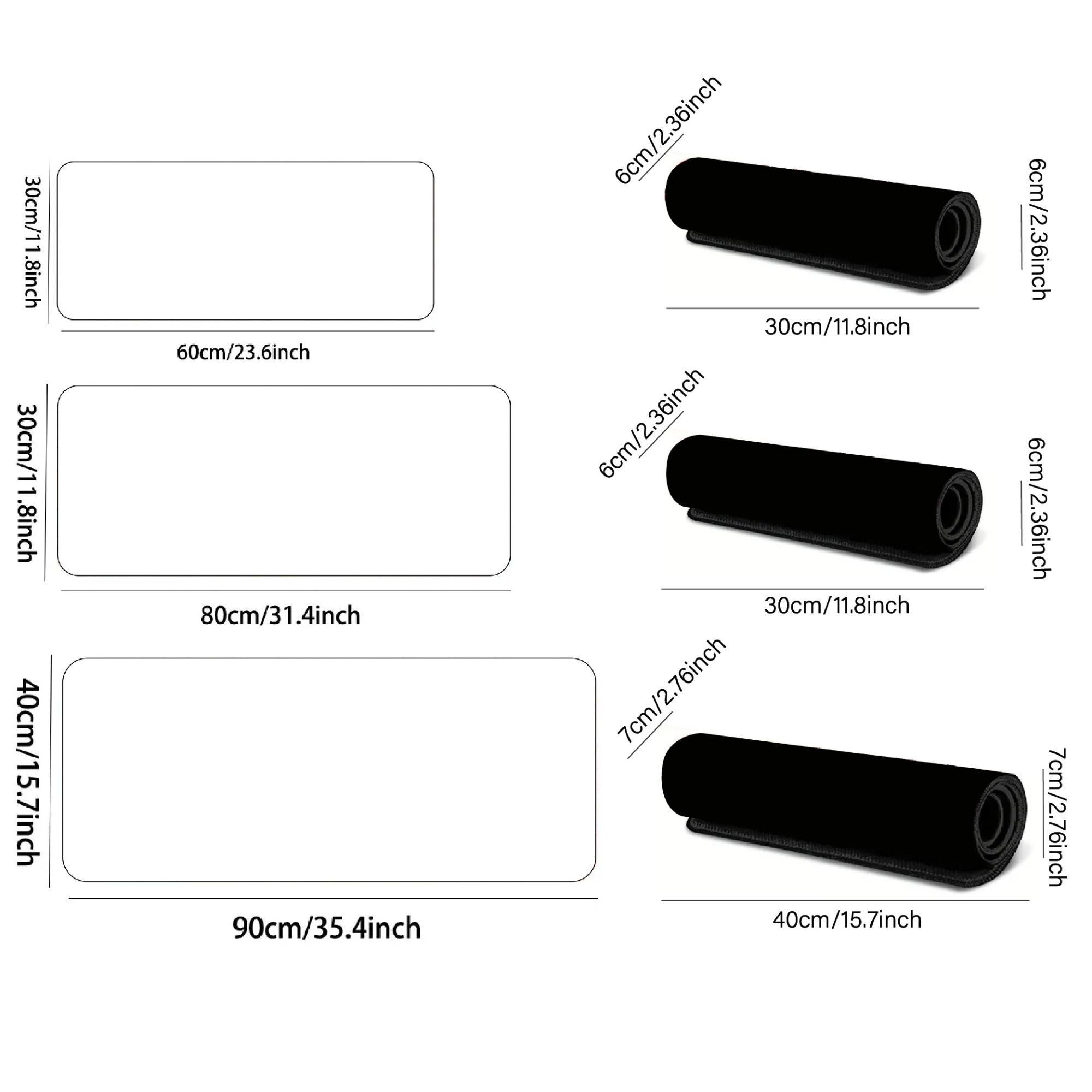 Rectangle Large Mouse Pad, 1 Count Wave Pattern Design Waterproof Mouse Mat with Non-slip Rubber Base, Smooth Desktop Mouse Pad for Home & Office, Gaming Desk Accessory