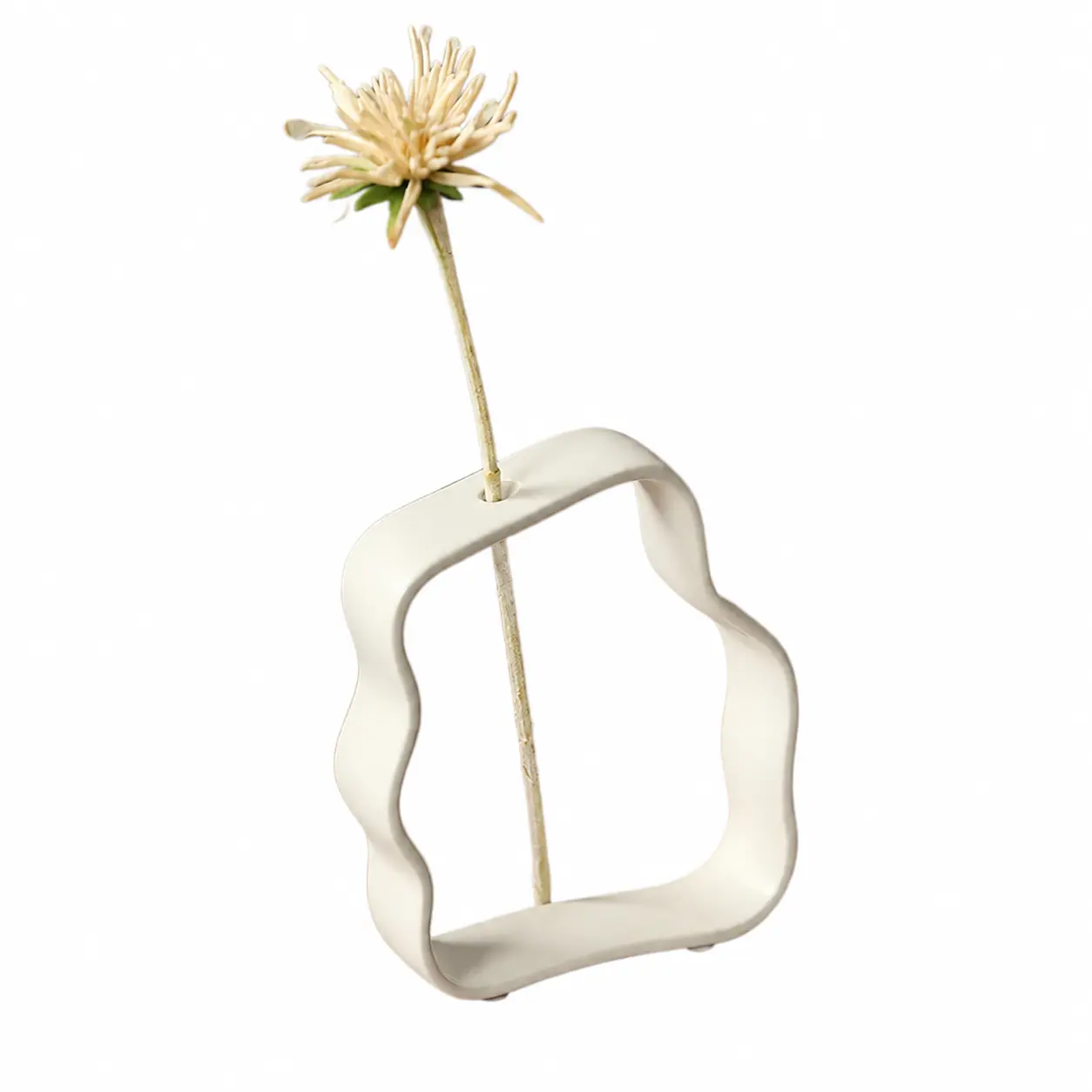 Handcrafted Abstract Ceramic Vase for Modern Living Rooms – Minimalist Decorative Accent for TV Stands, Shelves, and Niche Displays; Ideal for Fresh or Dried Floral Arrangements and Contemporary Home Styling