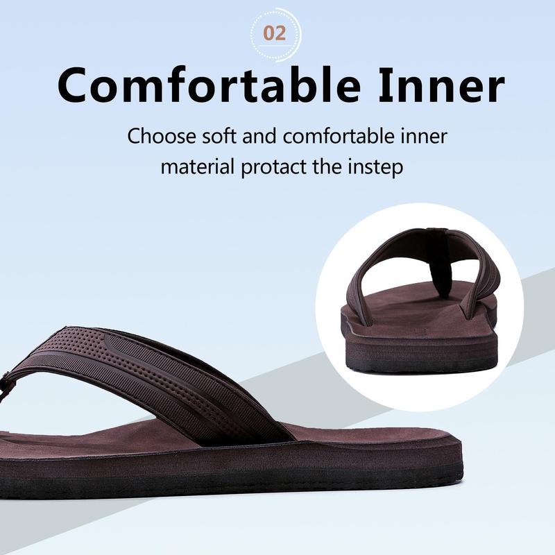 ARRIGOBELLO Men's leather flip flops stylish and comfortable non-slip design slippers suitable for daily outdoor and beach wear arch support Sandal Boy Footwear Soft Summer Brown Usat0906-4 Shoe Walking Shoes