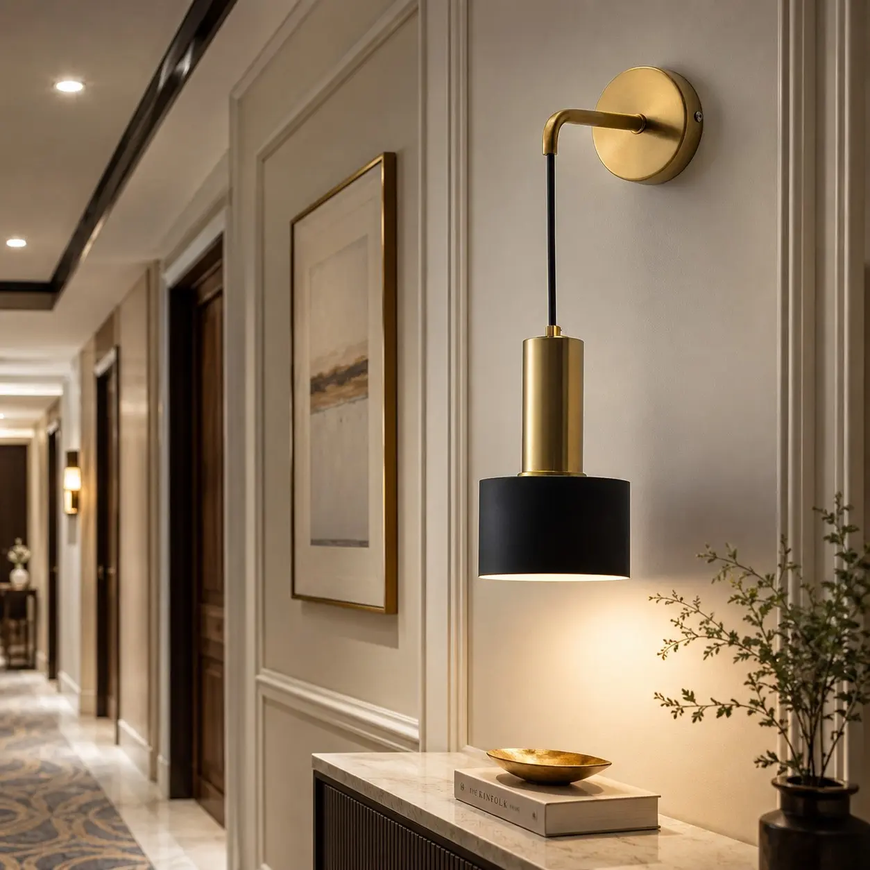 Modern Gold Adjustable Wall Lamp E27 Socket, Nordic Luxury Wall Light, Bedroom Bedside Living Room Hallway Hotel Decor Wall Lamp, No Bulb Included