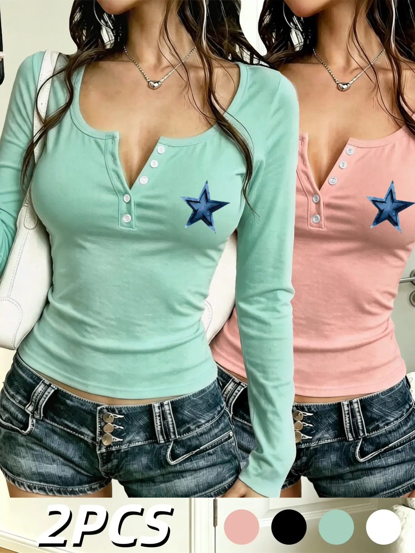 Women's Fitted Long Sleeve Top, Sexy Graphic Print, Spring & Fall Fashion, Compression Wear, Casual Street Style, Perfect for Daily