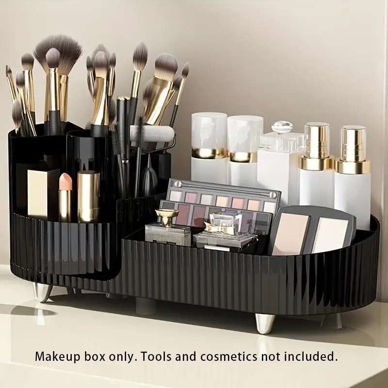 Desktop Rotating Makeup Organizer, 1 Piece Rotatable Luxury Style Makeup Storage Box, Fashionable Large Capacity Cosmetic Storage Box, Desktop Organizer, Makeup Tool Organizer, Cosmetics Organizer Storage, Cosmetic Organizers