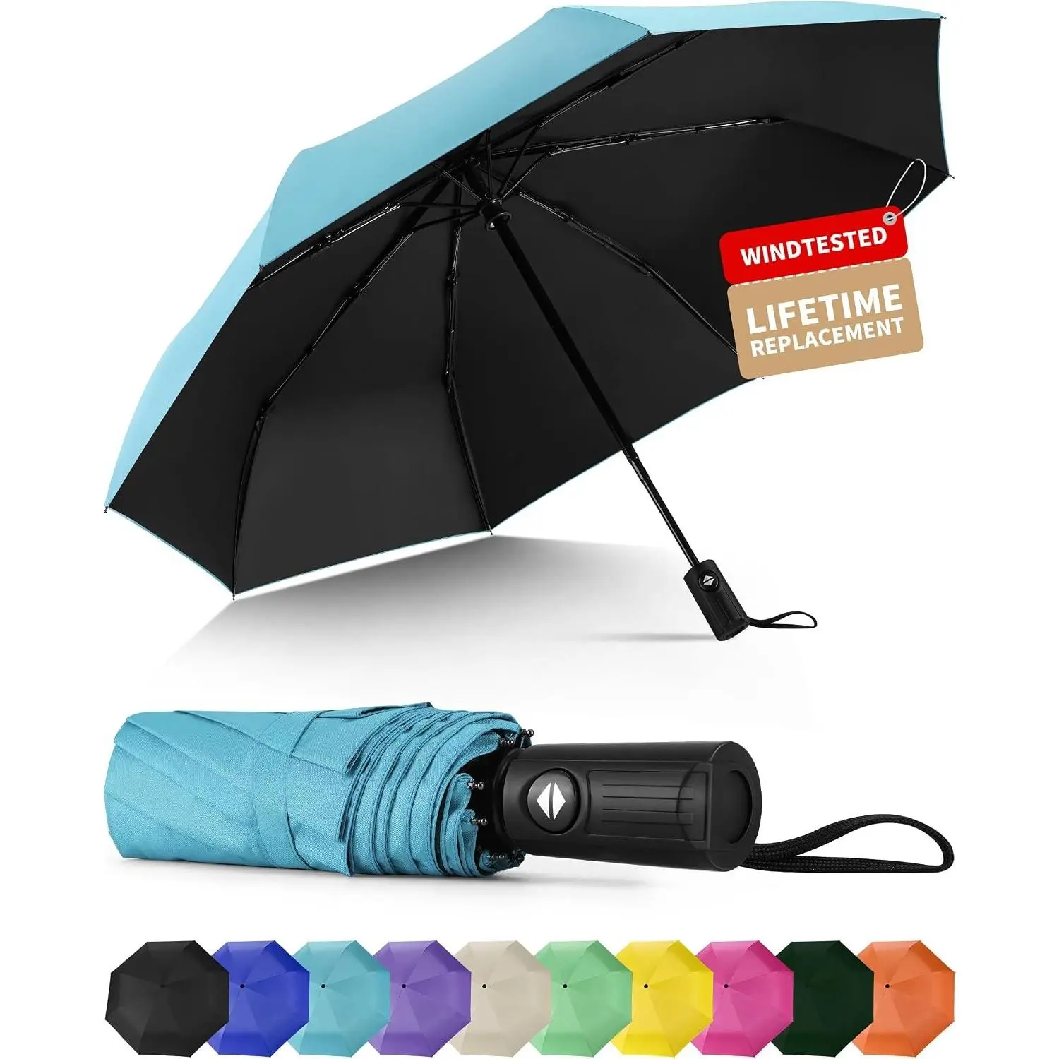 Windproof Travel Umbrella, Automatic Umbrellas for Rain, Portable & Compact Umbrellas for Backpack,  UV for Protection, Folding Small Sun Umbrella for , Walking