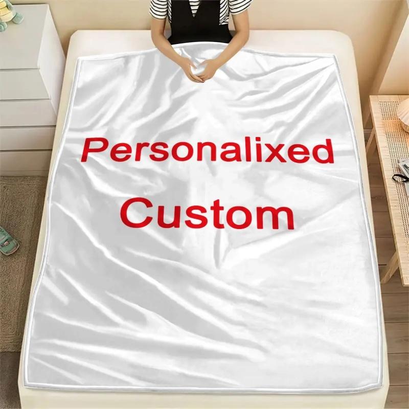 Custom Photo Blanket Personalized Picture Throw Upload Your Image DIY Flannel Soft Warm Keepsake Custom Room Decor