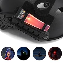 Tactical Helmet Light, Personal Identification Marker Survival Safety Signal Light with Constant/Strobe Task Lamp for Hunting Fishing Hiking Cycling
