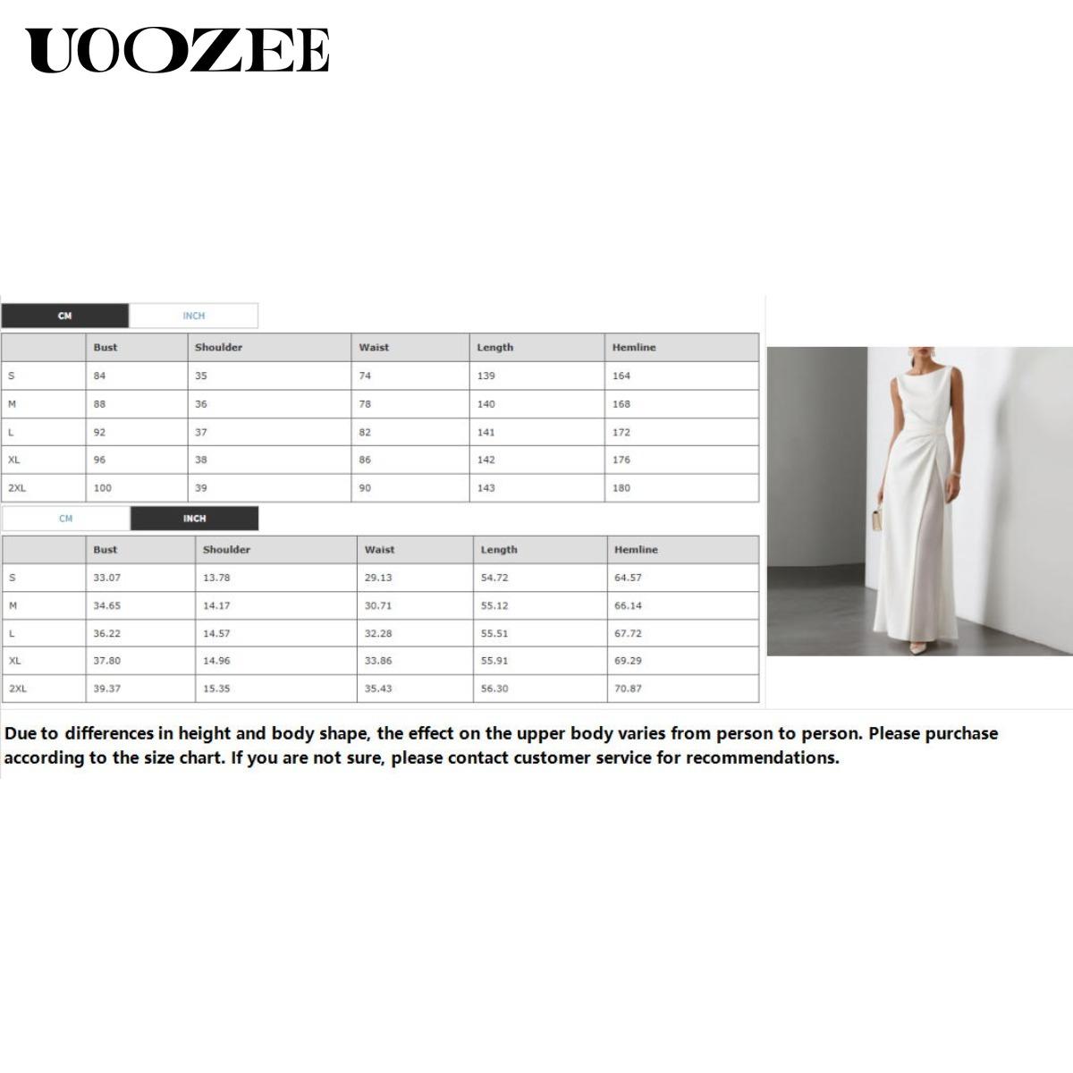 UOOZEE Women 2025 Summer/Spring Rayon Pleated Slightly Stretch & Sheer White A-Line Dress 2025 New Fashion Sleeveless Solid Color Split-Joint Round-Neck Elegant Evening Maxi Dresses - (Sizing Runs Small - Check Size Guide or Order Larger) Fit
