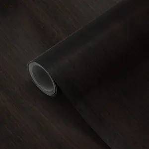 16"x118" Dark Brown Walnut Wood Grain Contact Paper Peel and Stick Waterproof Self Adhesive Wallpaper Wood Vinyl Wrap for Walls Countertop Desk Table Cabinets
