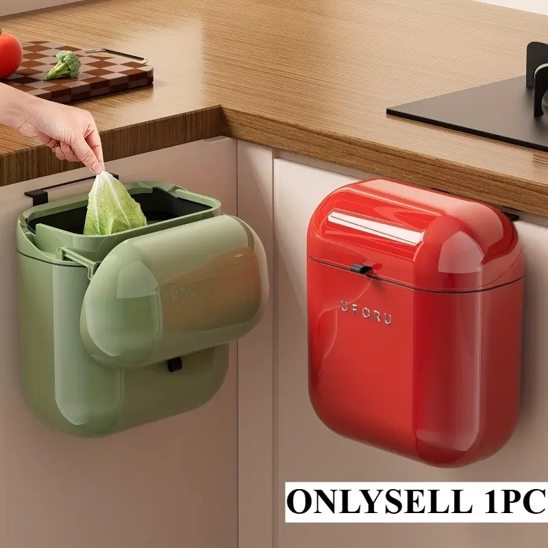 12L Wall-Mounted Trash Bin, Household Waste Bin, Compostable Odor-Resistant Kitchen Counter or Sink Garbage Can, Home Use, Compact Design