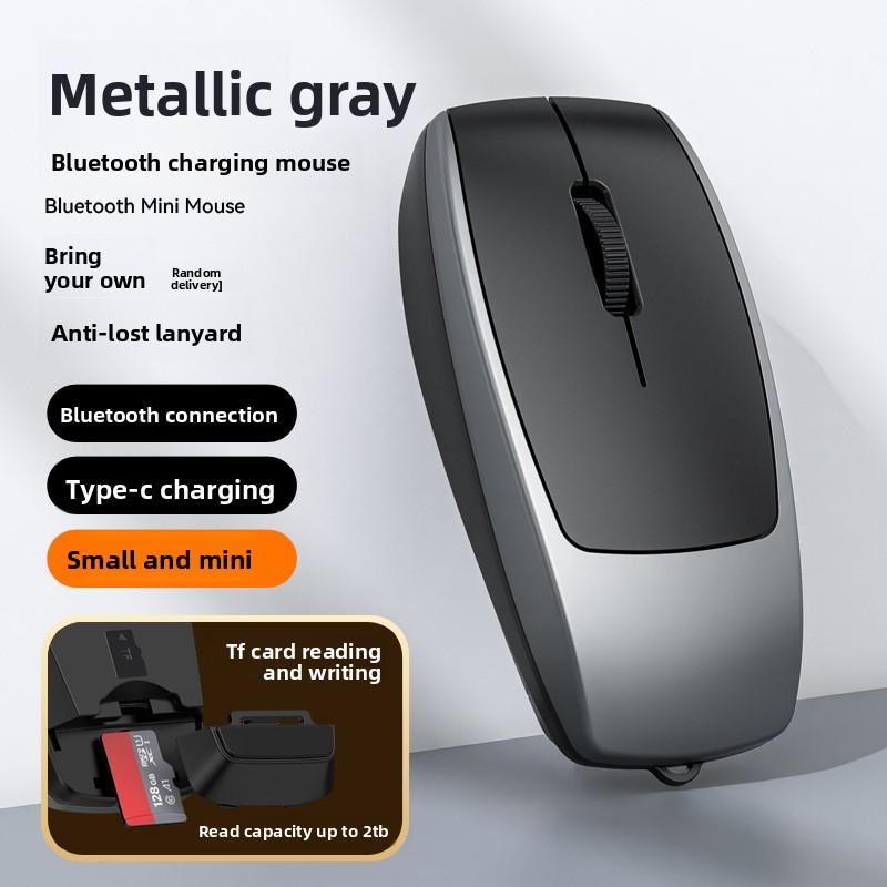 Wireless Mini Bluetooth Mouse Card Reader Silent Rechargeable Lanyard Craft Gift Keyboard