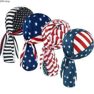 Men's 4-Pack Do Rags Skull Caps, Sweat-Wicking Breathable Helmet Liners, Stretch Head Wraps for Motorcycle, Running & Daily Wear