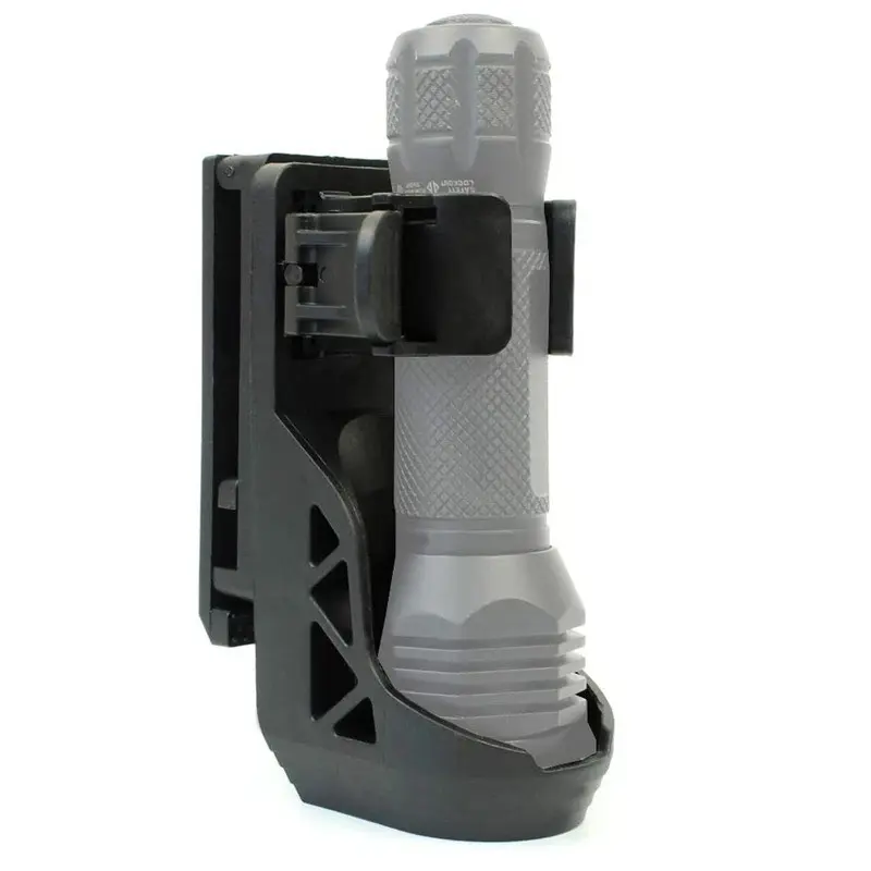 Adjustable Belt Flashlight Holster, Side Lock Quick Release System, 360° Rotating Holder, for Flashlights 2.54-3.94cm/1-1.25inch Diameter (Flashlight Not Included), 1 Piece