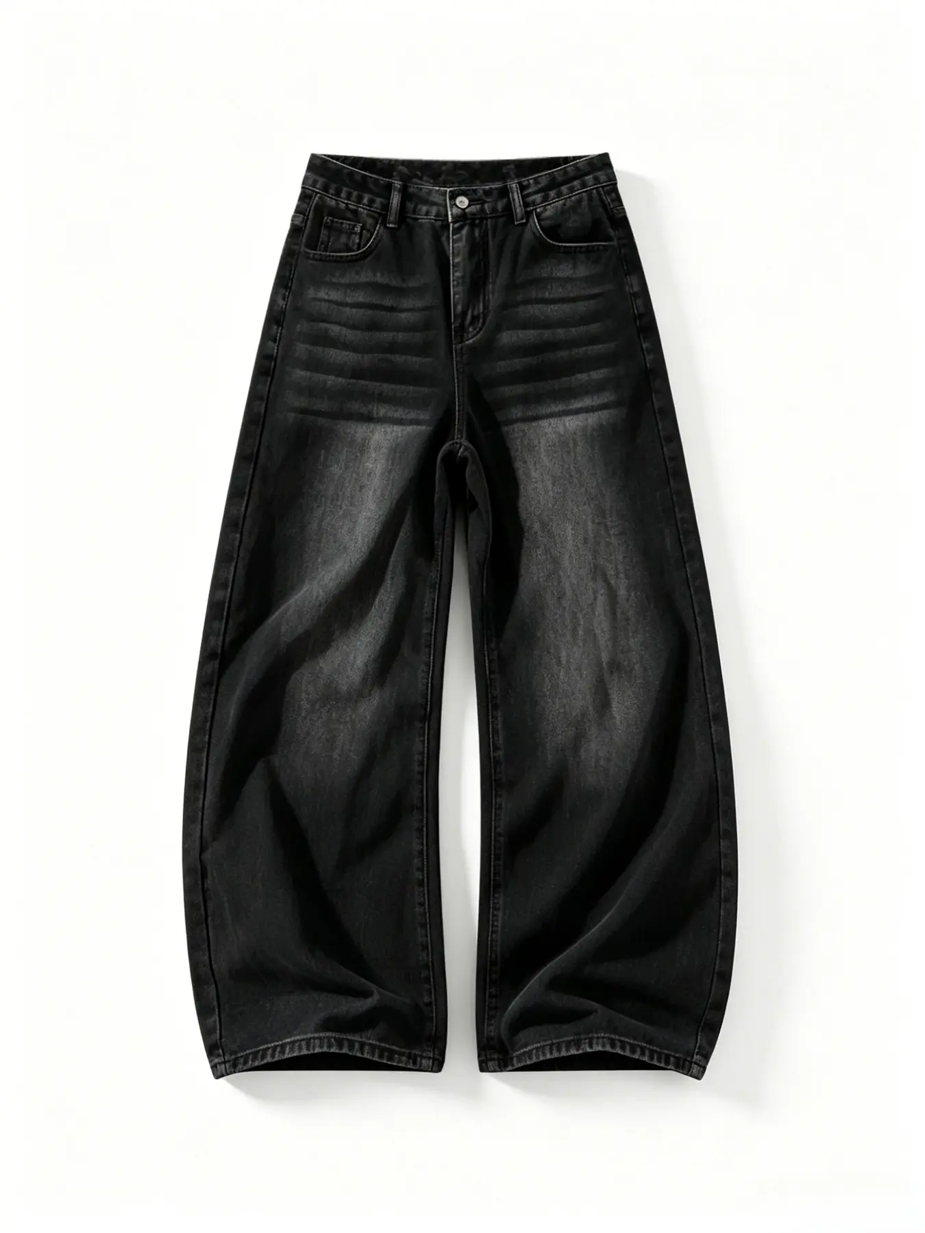 2026 New Men's Non-Elastic Jeans Pants, Classic Baggy Loose Fit, Casual and Formal Wear, Durable Fabric, All Seasons, Mid Waist, Zipper Fly