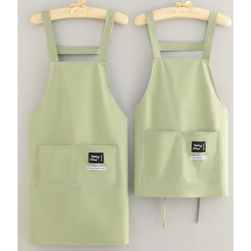 2-piece waterproof and oil-resistant apron, home kitchen cooking waist apron, fashionable catering dedicated work clothes without sleeves, Kitchen Aprons