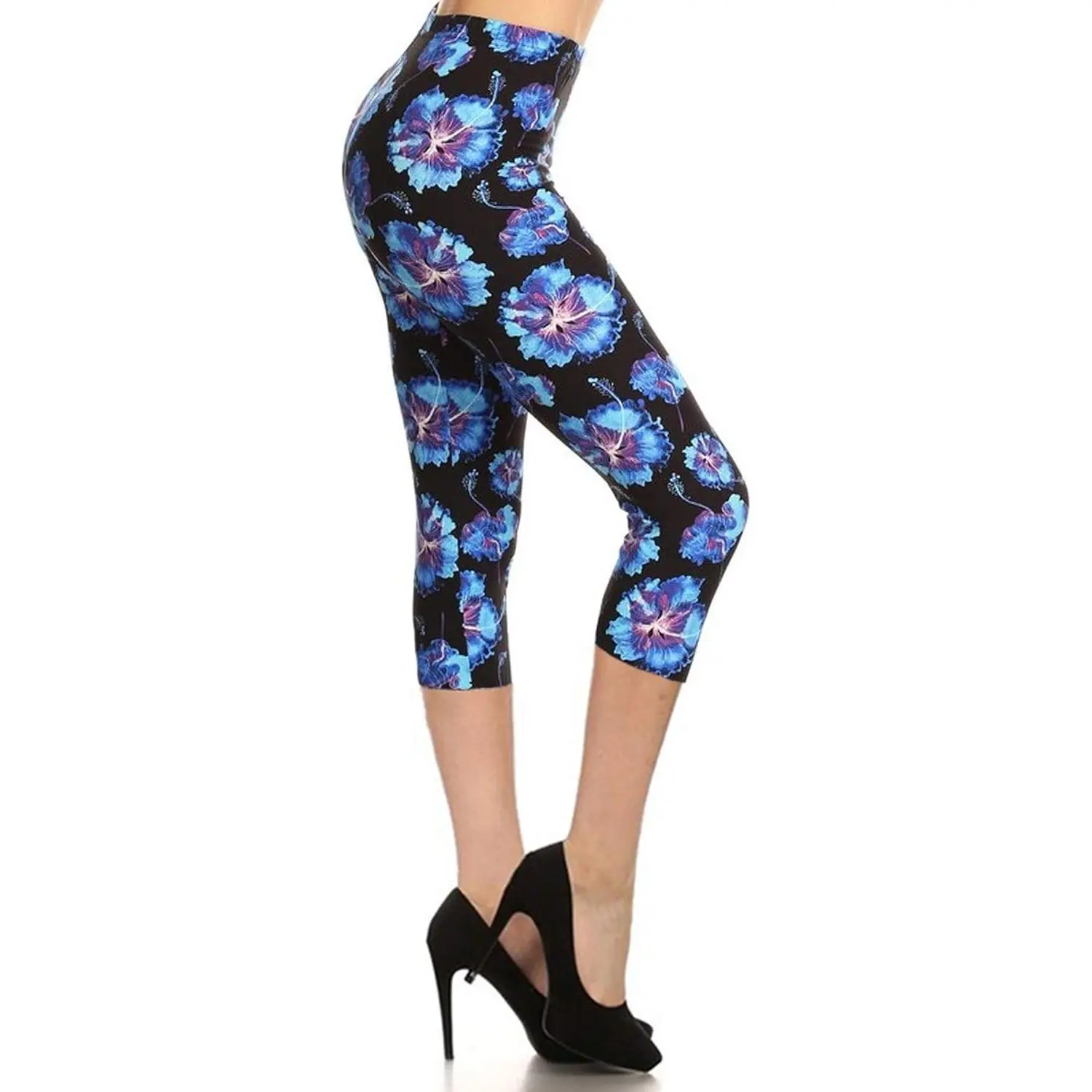 High Waisted Floral & Space Print Leggings for Women - Regular, Plus, 1X3X, 3X5X