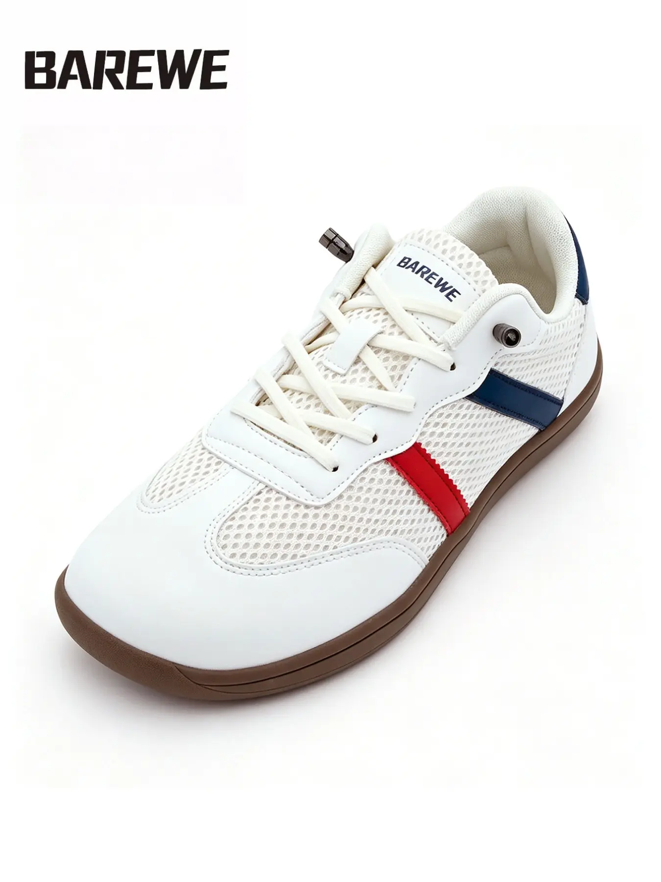 Barewe Summer Unisex Breathable Barefoot Shoes, Wide Striped Mesh Training Sneakers, Non-Slip Rubber Sole, Ideal for Running and Casual Wear