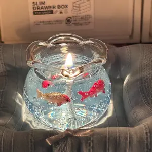 Bubble Fish Tank Scented Candle, Decorative Candle, Aroma Candle, Fragrance Candle, Cute Elegant Cozy Decor, Ideal Gift for Girlfriend & Besties, Wedding Favor, Artistic Glass Ornament for Living Room, Bedroom & Hallway Ambience