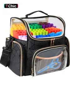 Multifunctional Portable Storage Bag with Detachable Compartments, Storage With Dividers, Large Capacity Marker Organizer for Markers, Crayons, Watercolor Pens, Highlighter Storage Bag