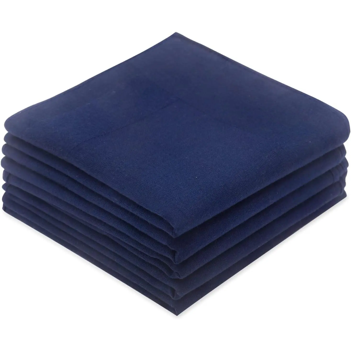Men's Cotton Pocket Square Handkerchiefs in Navy, Assorted Solid & Stripe Designs for Casual Wear, Prop 65 Safe, Everyday, Classic, Male, With Stripe