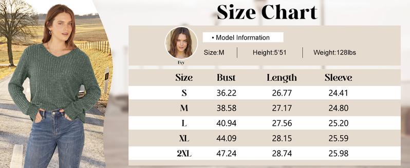 Wiholl Women's V-Neck Long Sleeve Knit Sweater | Lightweight & Wrinkle-Resistant Autumn Design | Oversized Loose Fit Sweater for Layering or Standalone Wear