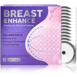 Women's Collagen Breast Lifting Firming Patches (10 Count) - Moisturizing Smoothing Skin Care Pads, Breathable Adhesive Stickers for Daily Beauty Use + Shaker Cup