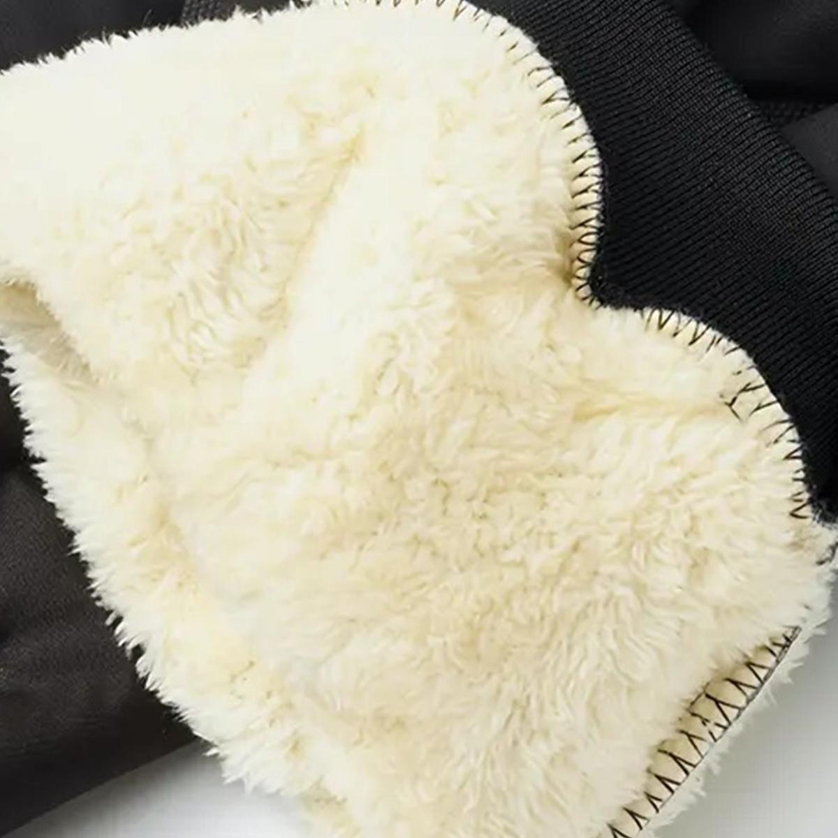 Men's Thermal Pants Thick & Durable Winter Trousers with Drawstring Waistband, Black for Everyday & Formal Wear in Cold Weather, Side Pockets Suitable for Office, Travel, & Outdoor Activities, Loose Fit, Fleece Lining, Solid Color