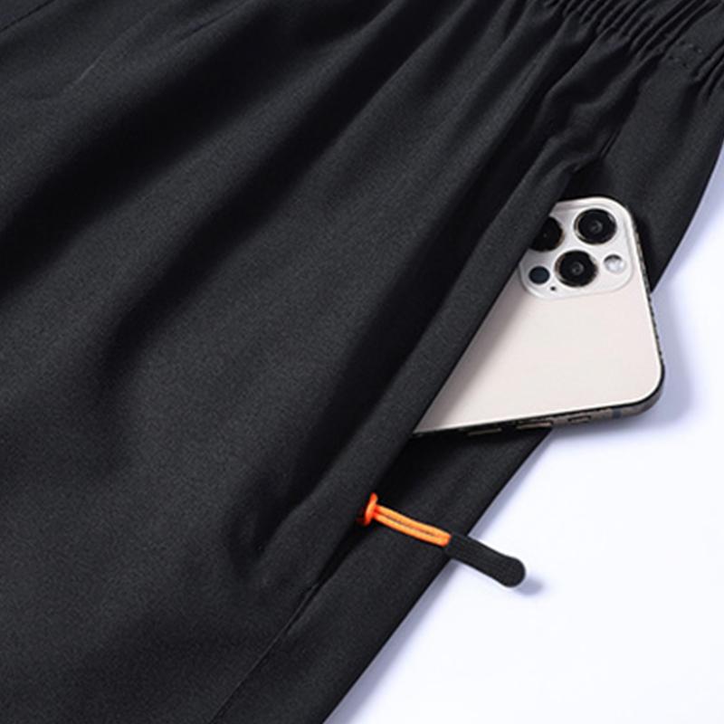 Men's Athletic Running Sports Shorts - Solid Colour, Plain, Loose-Fitting Cut, Zippered Pockets, Drawstring Waist, Casual, Comfortable, Stylish for Summer Outdoor Wear, Everyday Activities