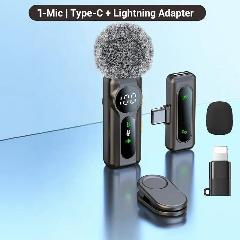 Mini Pro Wireless Lavalier Microphone for iPhone, iPad, Android | Intelligent Noise Cancelling, Magnetic Rotating Clip, Long Battery Life | Ideal for Video Recording, Vlogging, Teaching, Interviews, Podcasts