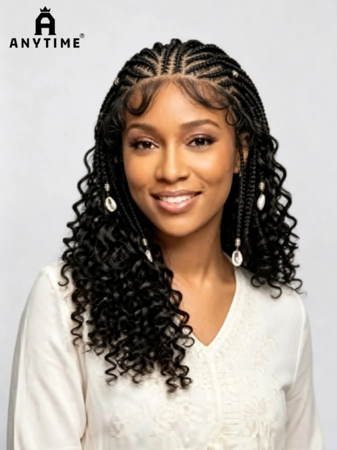 Malaika 13*4 Braided Hair Wigs for Women, Wavy Heat Resistant Synthetic Hair, Glueless Lace Front Full Curl Bob Wig, All Seasons