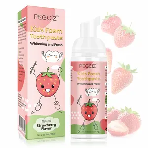 PEGCIZ Children's Tooth-Cleaning Mousse (Strawberry Flavor) features a fresh, sweet strawberry scent. With no harsh mint or burning sensation, it’s highly appealing to children and puts an end to crying during brushing.