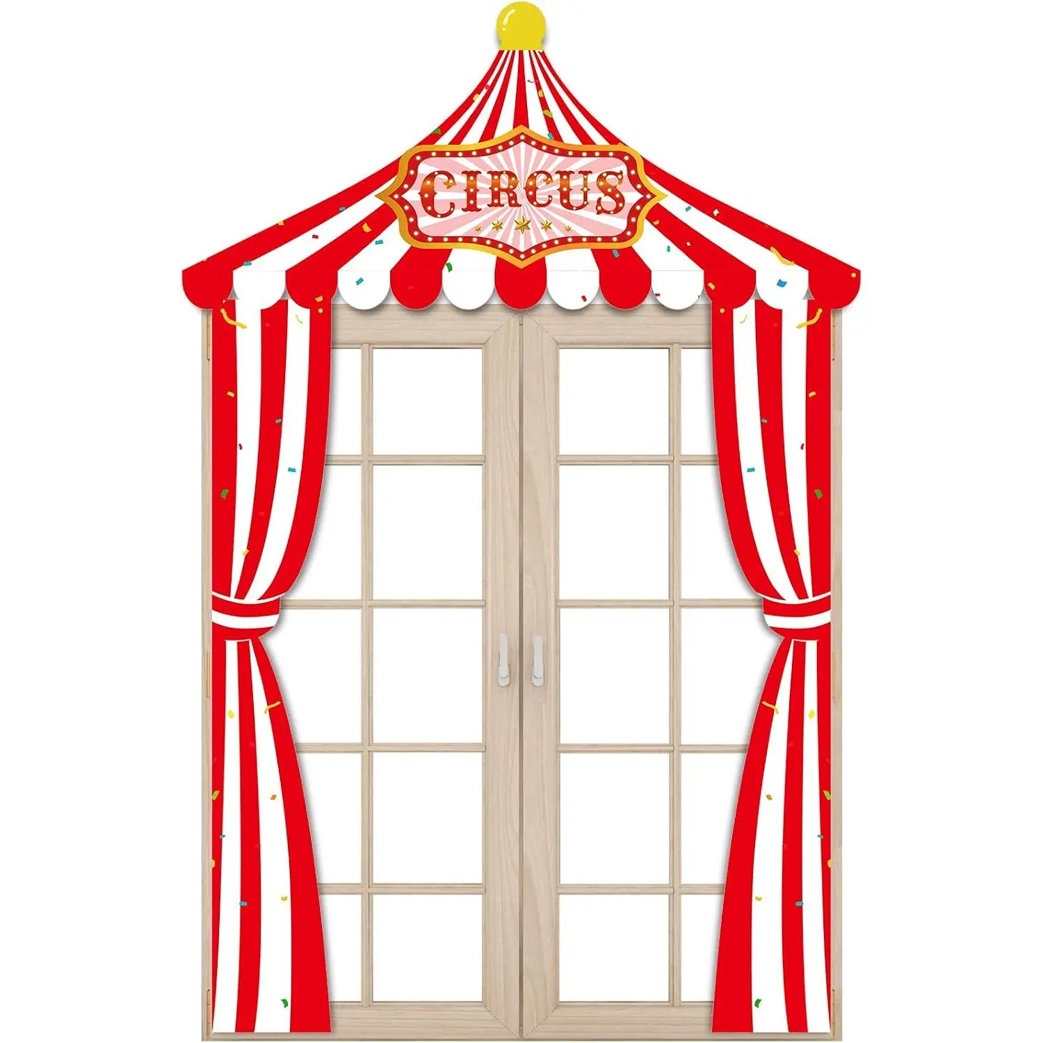 Circus Decorations-3 Pcs Circus Theme Party Decorations Circus Tent Door Banners Red White Striped Banner Carnival Party Decorations for Clown Birthday Party Classroom Supplies Photo Booth Props
