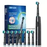 Rechargeable Electric Set, 1 Box Electric Toothbrush with 8 Counts Replacement Brush Heads, Intelligent Timer Toothbrushes for Adults, Rechargeable Electronic Toothbrushes