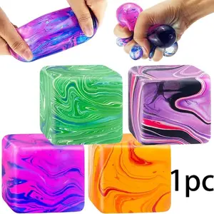 1pc Stress Relief Toy Pressure Cube, Kids and Adults Sensory Play Ball, Ice Fuzzy Sugar Cube, Relaxing Sensory Toy for Children and Adults