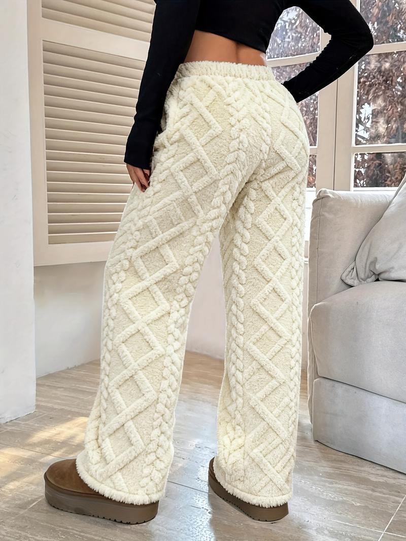 Women's Winter Casual Fleece-Lined Pants with Drawstring Waist | Suitable for Home Wear & Outdoor Leisure