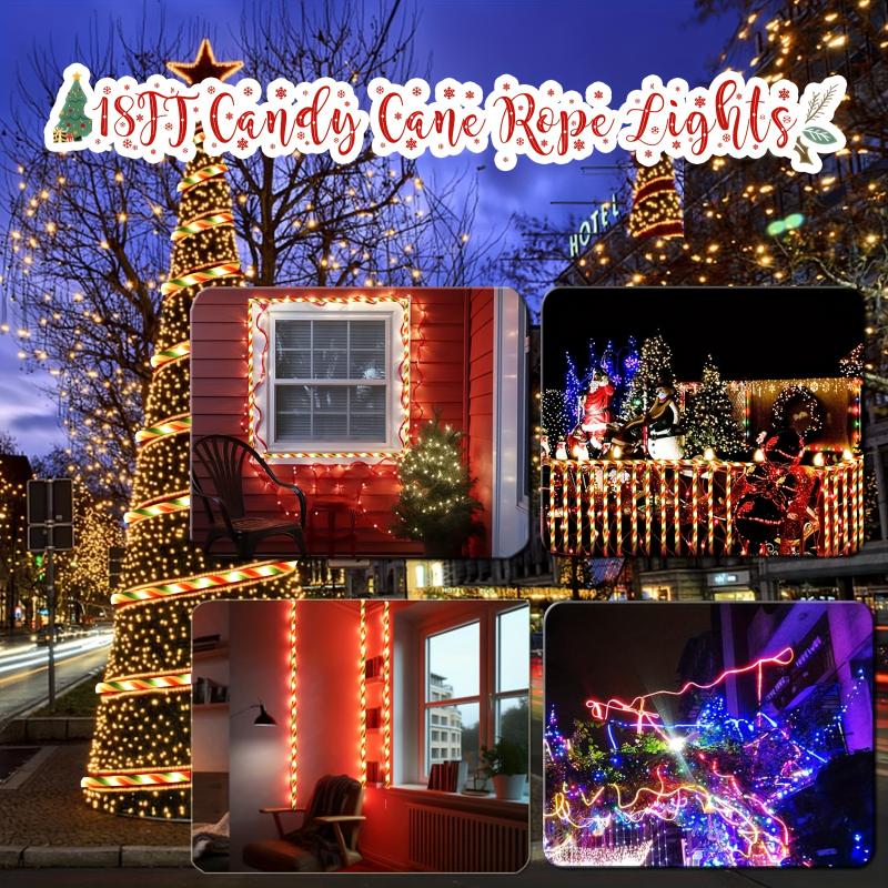Candy Rope String Lights, LED Candy Cane Rope Lights, IPX4 Waterproof Outdoor LED Christmas Decor Lights For Garden Yard Party Xmas Christmas Holiday Decorations