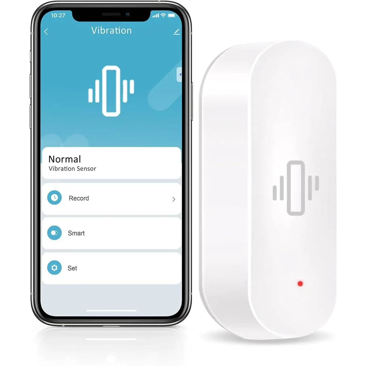 WiFi Vibration Sensor,  Window  Sensors, Tuya APP Remotely Receives Notifications with Adjustable Sensitivity, for Window  Door   Assistant